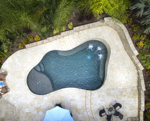 Freeform Pool with Waterfalls - Overheads hot